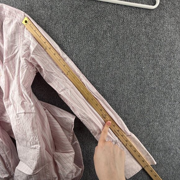 Robert Graham Button Up Shirt Cotton Pink Striped 16 Textured Floral Intricate - Picture 16 of 16